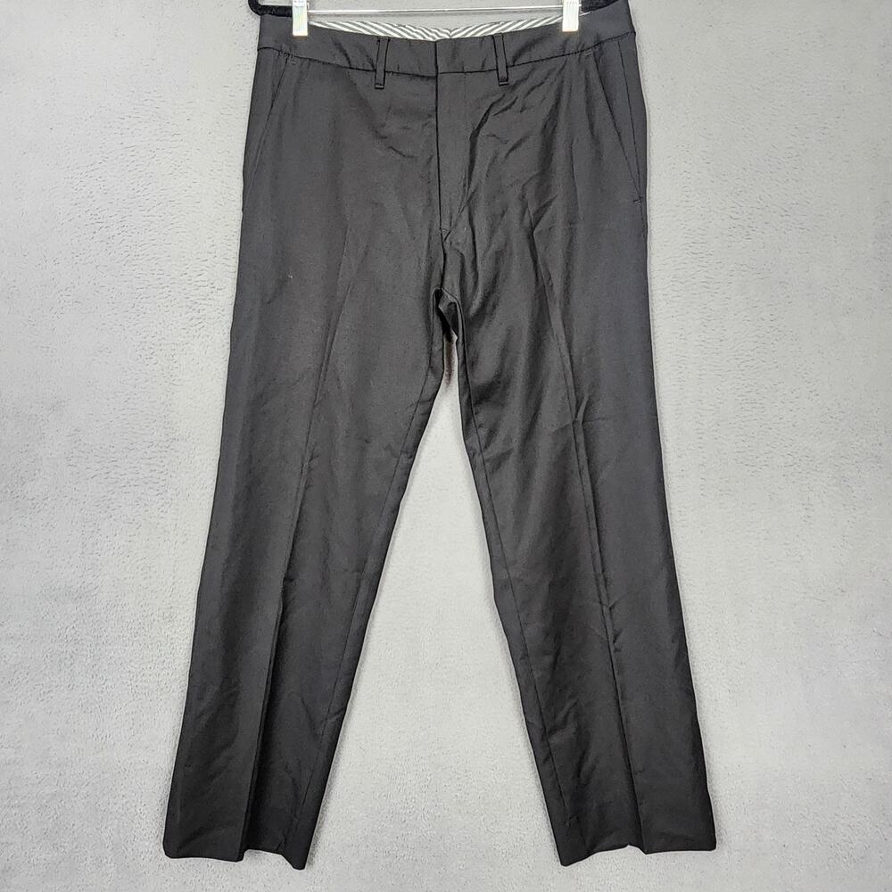 Hugo Boss Pants Mens 32x29 Black Crigan Virgin Wool Dress Trousers Lined